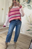 Daylight Stripes Sweater, Ivory/Blush/Fuchsia, Closet Candy, Rachel Fit Video