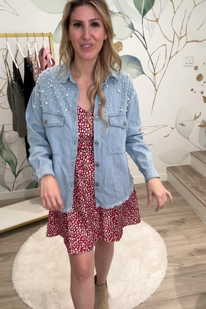 All That Glimmers Denim Shacket - Blue, Closet Candy, Rachel Fit Video