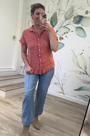 Amber Aura Blouse, Vintage Apricot, Closet Candy, Rachel Fit Video