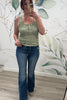 Snaccident Waiting to Happen Scooped Neck Tank in Green, Closet Candy, Rachel Fit Video