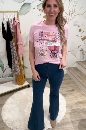 Heavenly Patchwork Graphic Tee, Pink, Closet Candy, Rachel Fit Video