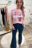 Heavenly Patchwork Graphic Tee, Pink, Closet Candy, Rachel Fit Video