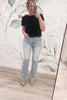RISEN Kendal High Rise Distressed Flare Jeans - LIGHT WASH, Closet Candy, Rachel Fit Video