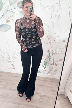 Serene Sheer Lace Top - Floral Black, Closet Candy, Rachel Fit Video