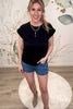 Tropical Mood Folded Sleeve T-Shirt - Black, Closet Candy, Rachel Fit Video