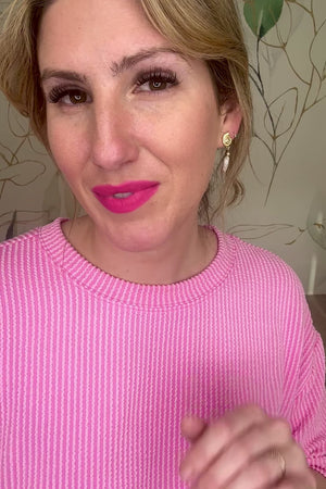 Pearl Crest Earrings - Gold, Closet Candy, Rachel Fit Video