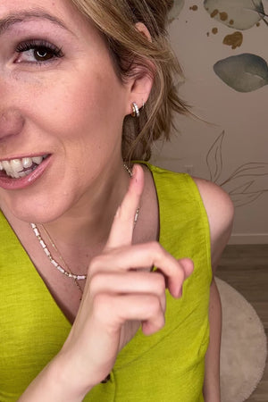 Pavé Crescent Earrings - Gold, Closet Candy, Rachel Fit Videos