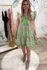 Tulum Tropic Ruffle Mini Dress - Green, Closet Candy, Rachel Fit Video