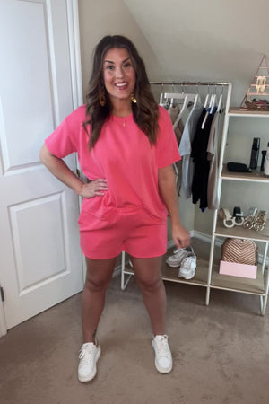 Everyday Ribbed Matching Set - Coral, Closet Candy Nikki B Fit Video