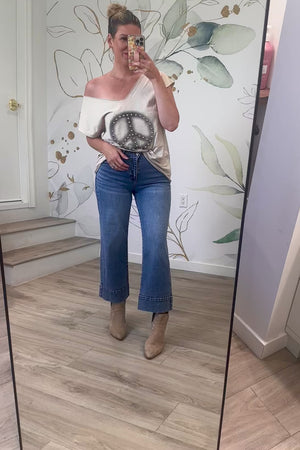 KANCAN Nessa High Rise Crop Wide Leg Jeans - Dark Wash, Closet Candy, Rachel Fit Video