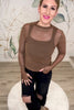 Is That Allowed Sheer Polka Dot Top - Mocha, Closet Candy, Rachel Fit Video