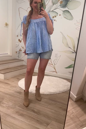 Cloudberry Dream Blouse - Pastel Blue, Closet Candy, Rachel Fit Video