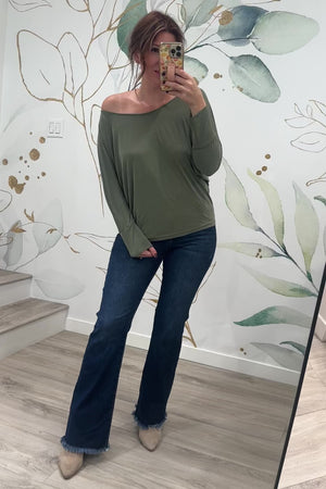 Snuggle Season Top, Green, Closet Candy, Rachel Fit Video