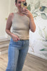 Minimal Mood Ribbed Tank, Beige, Closet Candy, Rachel Fit Video