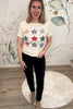 Star Spangled Vibes Graphic Tee - Cream, Closet Candy, Rachel Fit Video