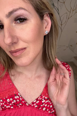 Brilliant Spark Square Studs - Silver Closet Candy, Rachel Fit Video