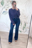 Sip and Slay Cropped Sweat Shirt - Moon Navy, Closet Candy, Rachel Fit Video