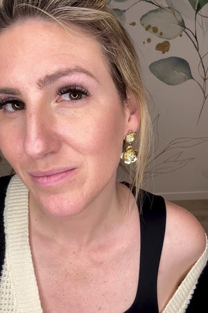 Sunlit Petals Drop Earrings - Gold, Closet Candy, Rachel Fit Video