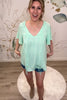 Delilah Airy Tie Top - Mint, Closet Candy, Rachel Fit Video