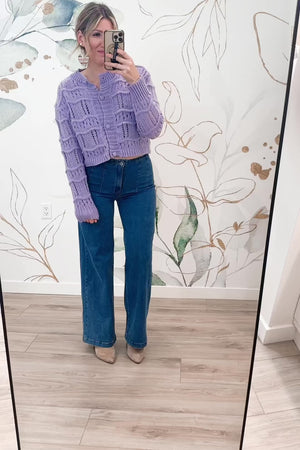 Chasing Forever Cardigan - Lavender, Closet Candy, Rachel Fit Video