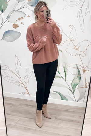 Look Who You Made Me Sweater - Rose, Closet Candy, Rachel Fit Video