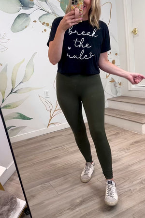 No Drama Days Leggings - Dk. Olive, Closet Candy, Rachel Fit Video