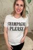 Champagne Please Graphic Tee - Ash, Closet Candy, Rachel Fit Video