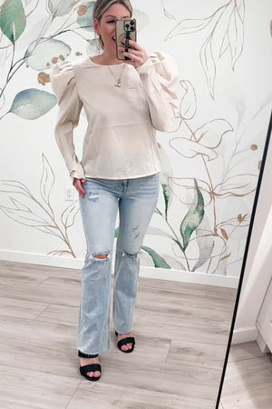 Silky Star Satin Blouse - Cream, Closet Candy, Rachel Fit Video