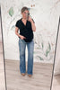 Forever Luxe Satin Shirt- Black, Closet Candy, Rachel Fit Video