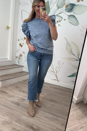 I Wish You Would Terry Top - Denim, Closet Candy, Rachel Fit Video