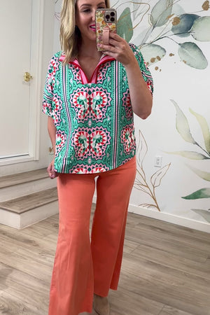 Can't Stop the Pattern Dolman Blouse - Sea Green, Closet Candy, Rachel Fit Video