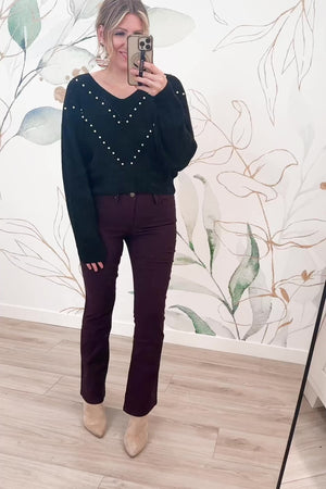 Under a Pearl Sky Cropped Sweater - Black, Closet Candy, Rachel Fit Video