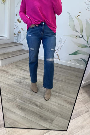 RISEN Uptown Ankle Straight Jeans, Medium Wash, Closet Candy, Rachel Fit Video