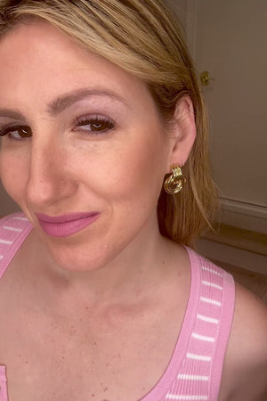 Bet On Triple Circle Drop Earrings - Gold, Closet Candy, Rachel Fit Video