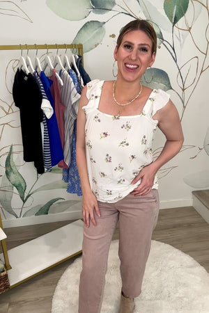 Sweet As Bloom Ruffle Top - White, Closet Candy, Rachel Fit Video