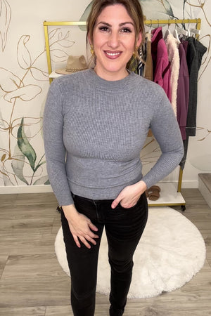 On My Radar Turtleneck Top - Grey, Closet Candy, Rachel Fit Video
