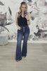  KAN CAN Arlo High Rise Curvy Flare Jeans - Dark Wash Amy  Fit Video