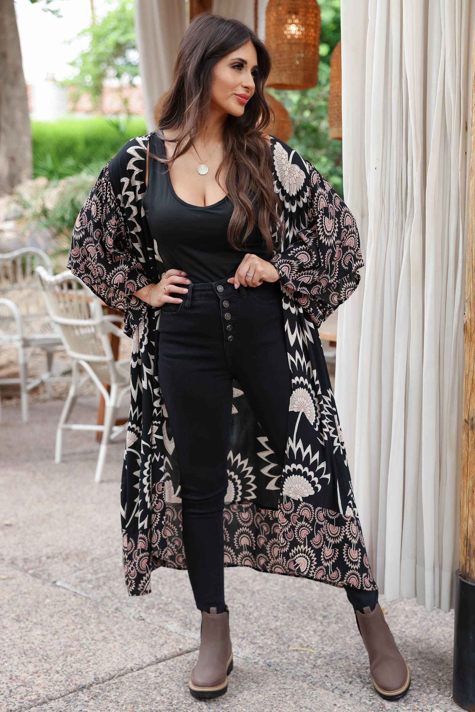 Just Keeping It Real Kimono - Black, Closet Candy, 2