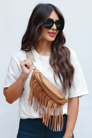 Nash Bash Fringe Sling Bag - Camel, Closet Candy, 3