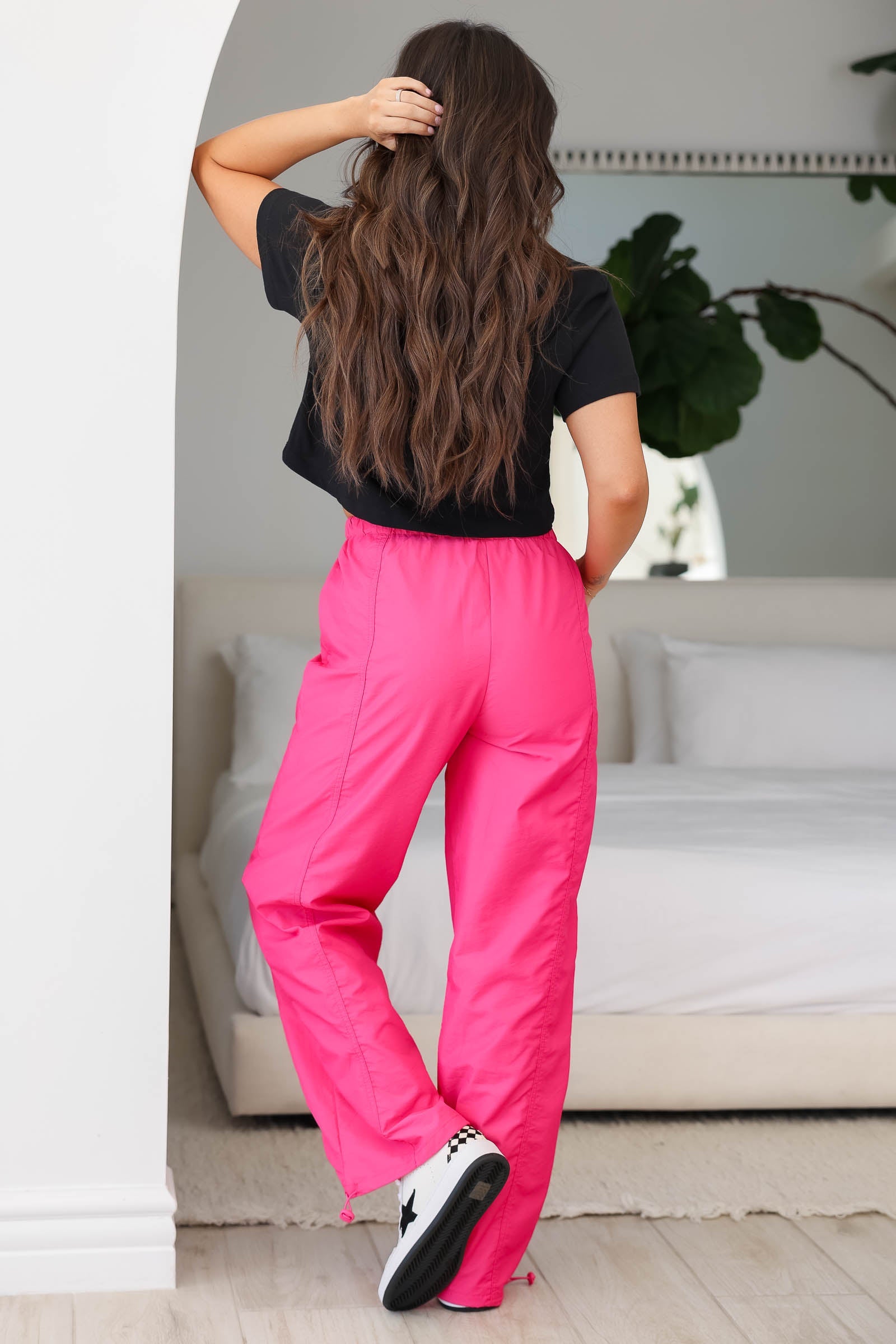 Junie Toggle Parachute Pants - Hot Pink, closet candy, 1