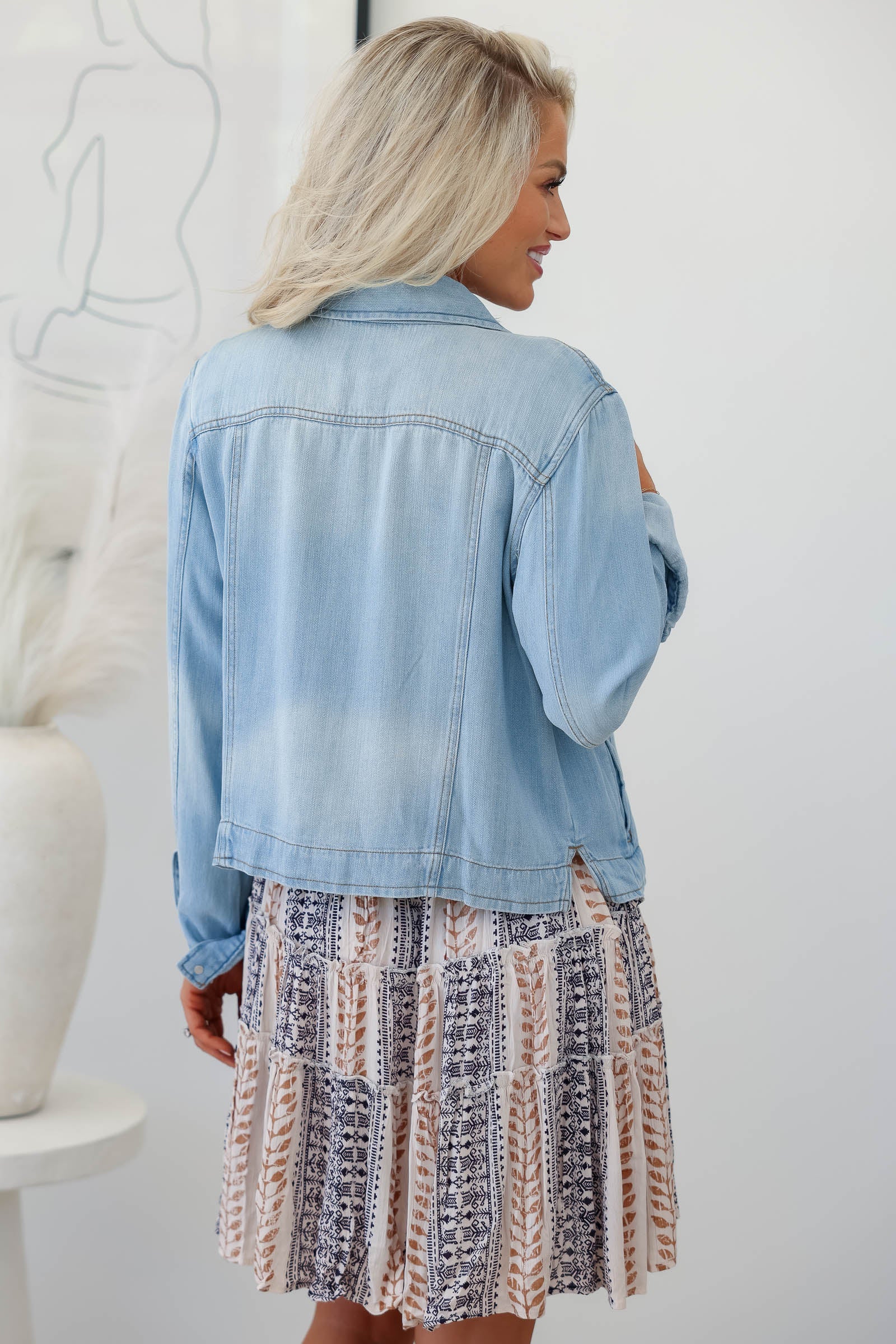 It's a Need Tencel Denim Jacket - Light Wash, Closet Candy, 1