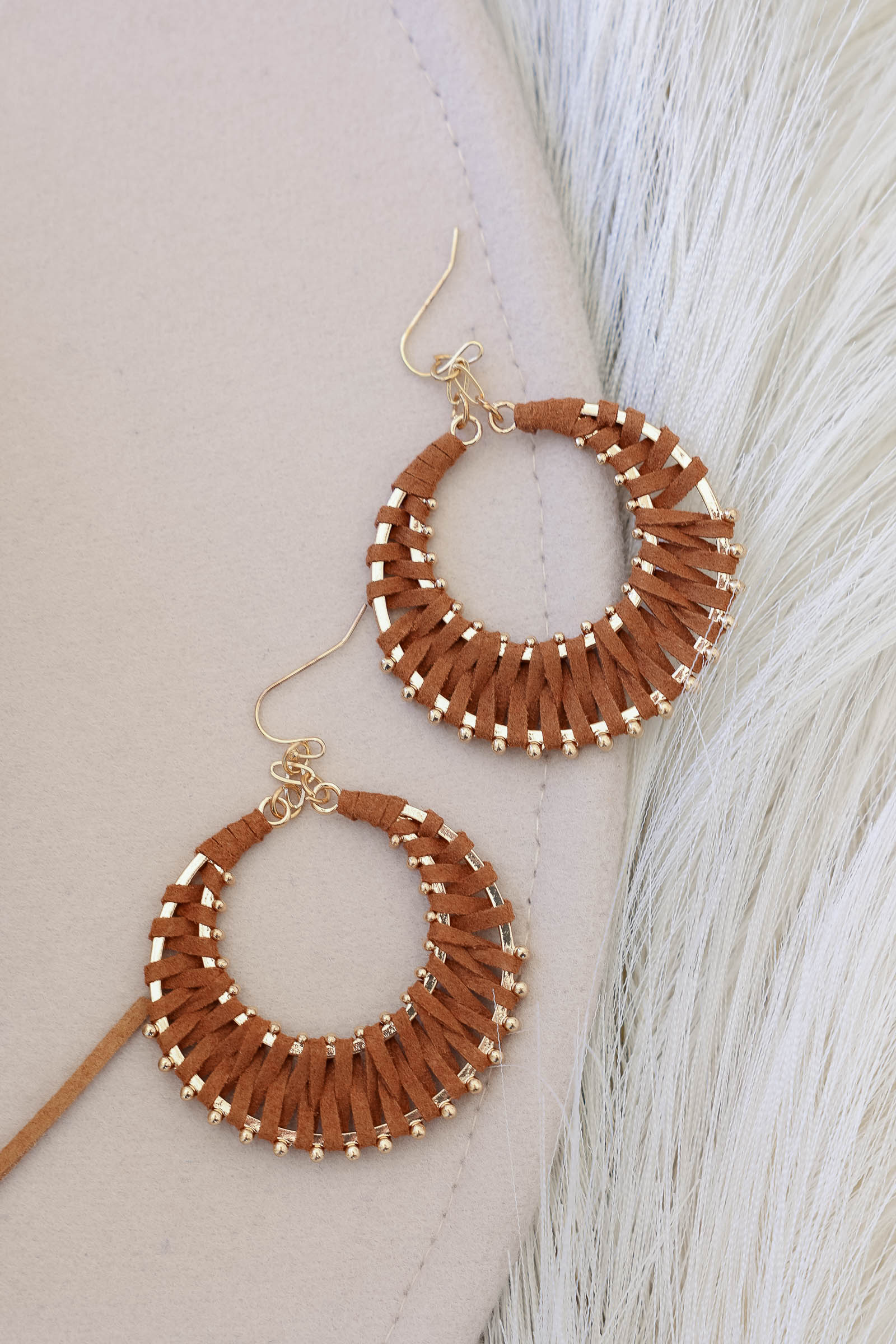 Crisp Air Earrings - Tan, closet candy, 1