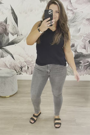 KAN CAN Cora High Rise Skinny Jeans - Grey Melissa Fit Video