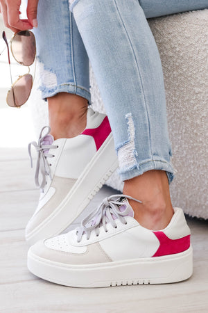 SHU SHOP Shirley Platform Sneakers - Magenta closet candy 6