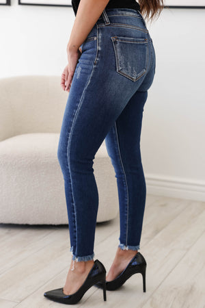 Kan Can women's high-rise, raw hem, ankle skinny Jeans closet candy 3