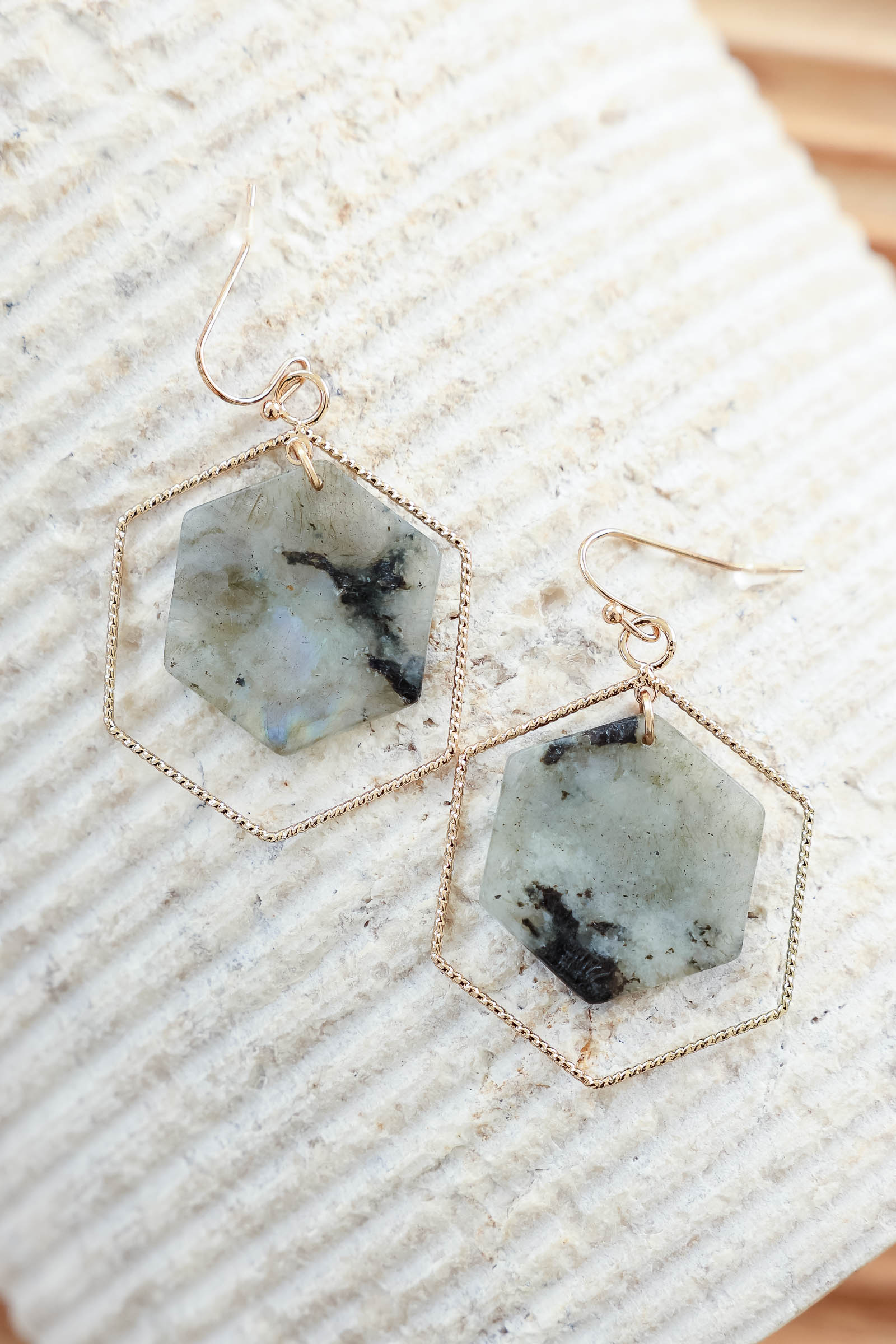 Turn Another Stone Earrings - Gold, Closet Candy, 1