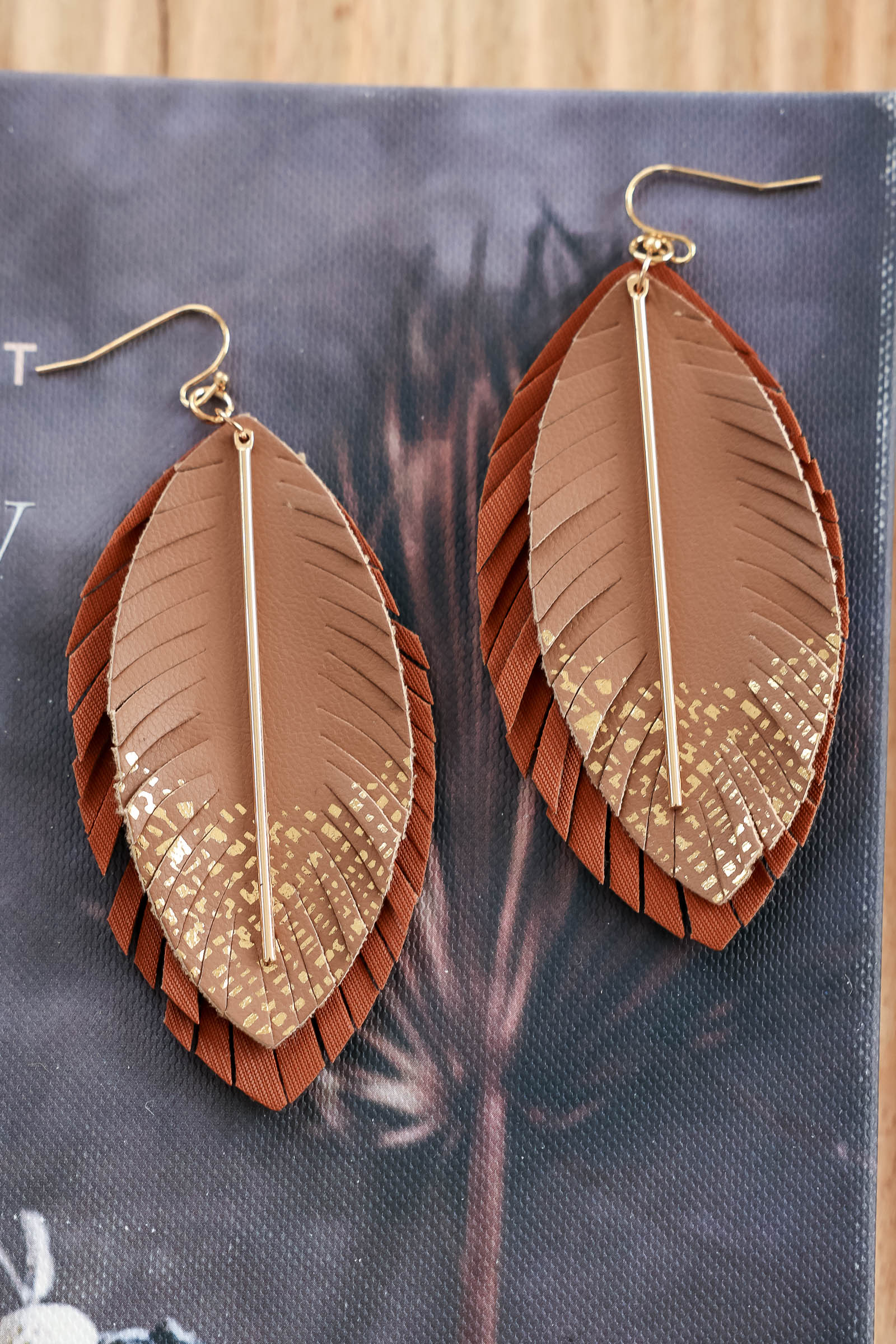 How Bout This Feather Earrings - Brown closet candy 1