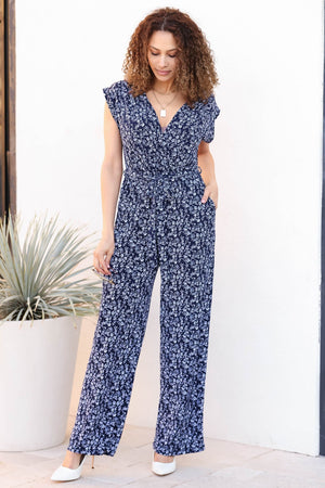 Kick Them Daisies Jumpsuit - Navy, Closet Candy, 5