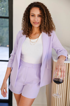 High Standards Matching Blazer and Shorts (Recycled) - Lilac, Closet Candy, 3