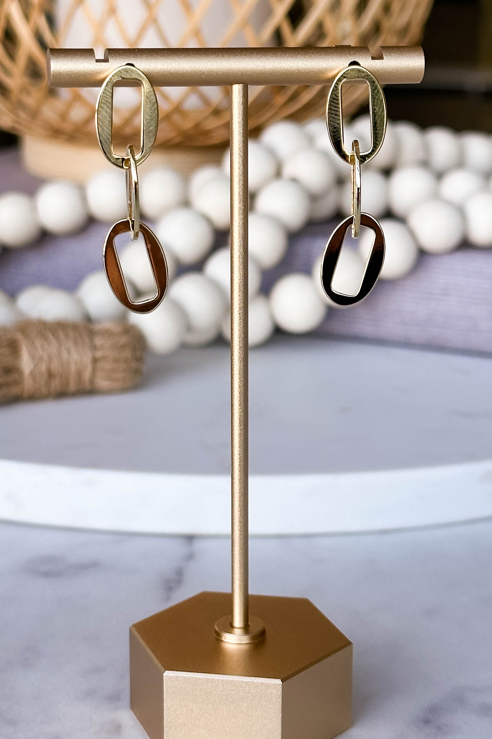 Chain Link Earrings - Gold, Closet Candy, 1